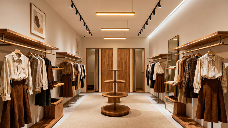 窄長(zhǎng)的服裝店鋪怎么裝修？